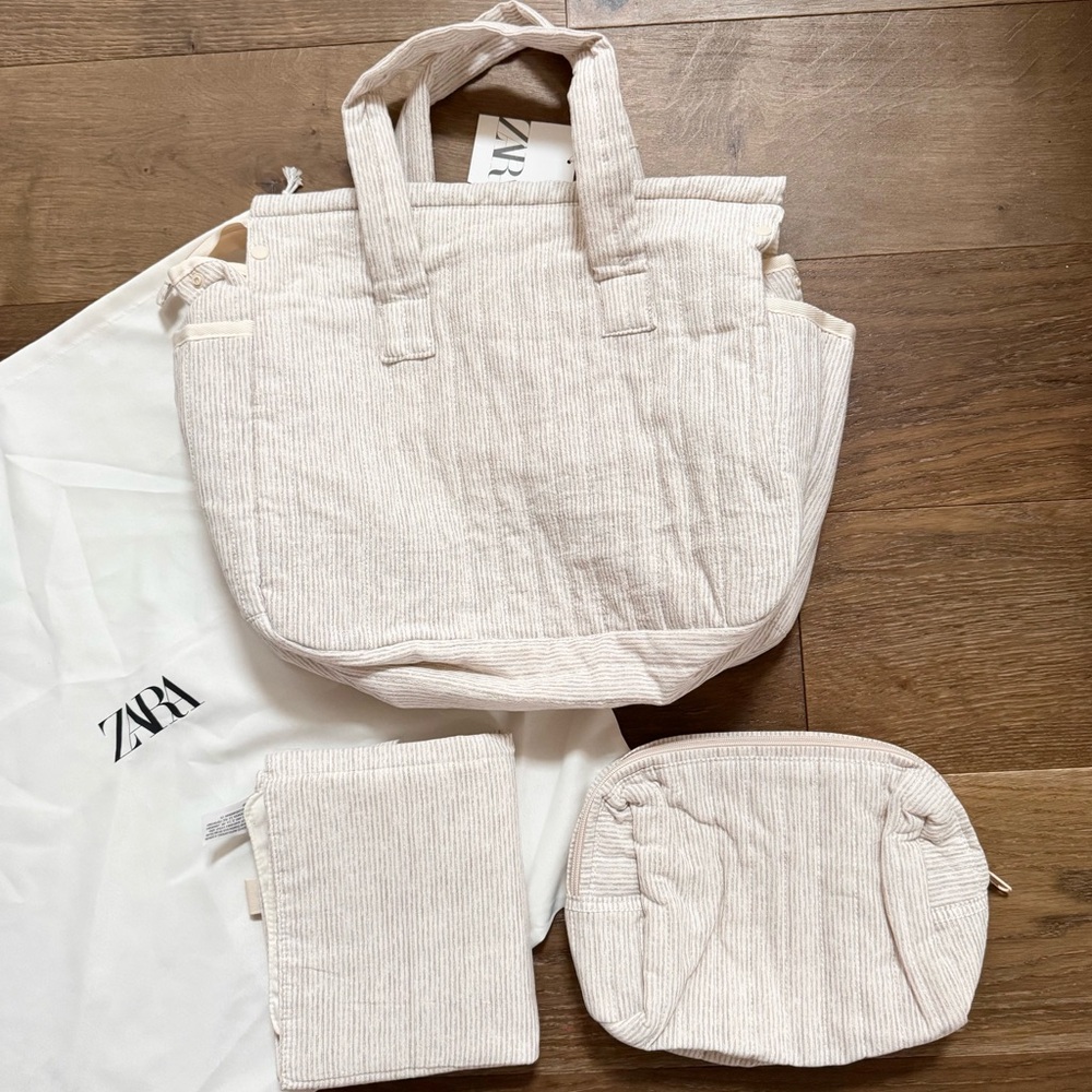 Zara Striped Diaper Bag Pack NWT - Picture 10 of 12